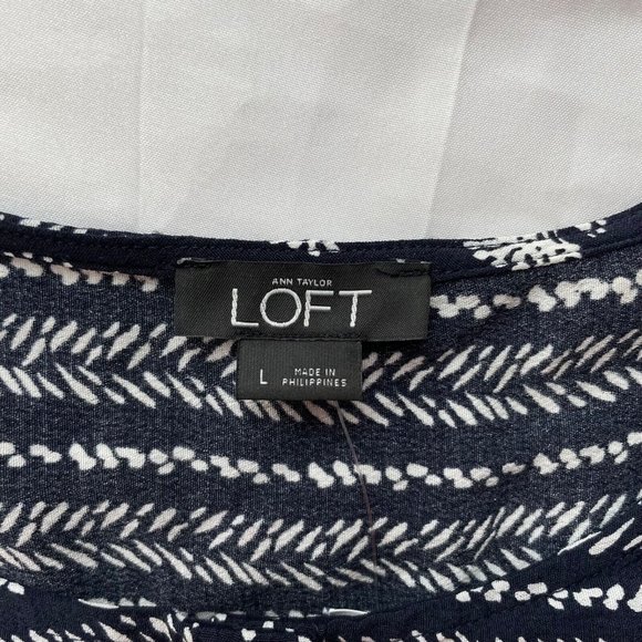 Loft Blue Floral Sleeveless Button Front 4" Shorts Romper Size Large Women’s - Picture 5 of 13